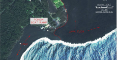 Pohoiki Boat Ramp covered in volcanic debris